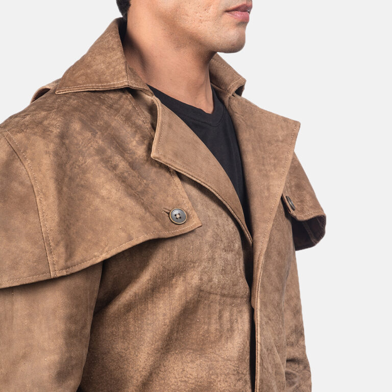 Mens Deux Brown Leather Duster4637-8-1557053146753